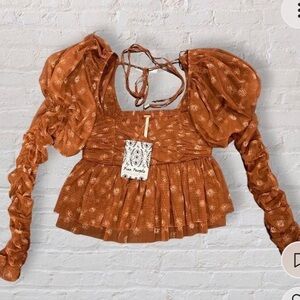 Free People Tulle Crop Top NWT-A297